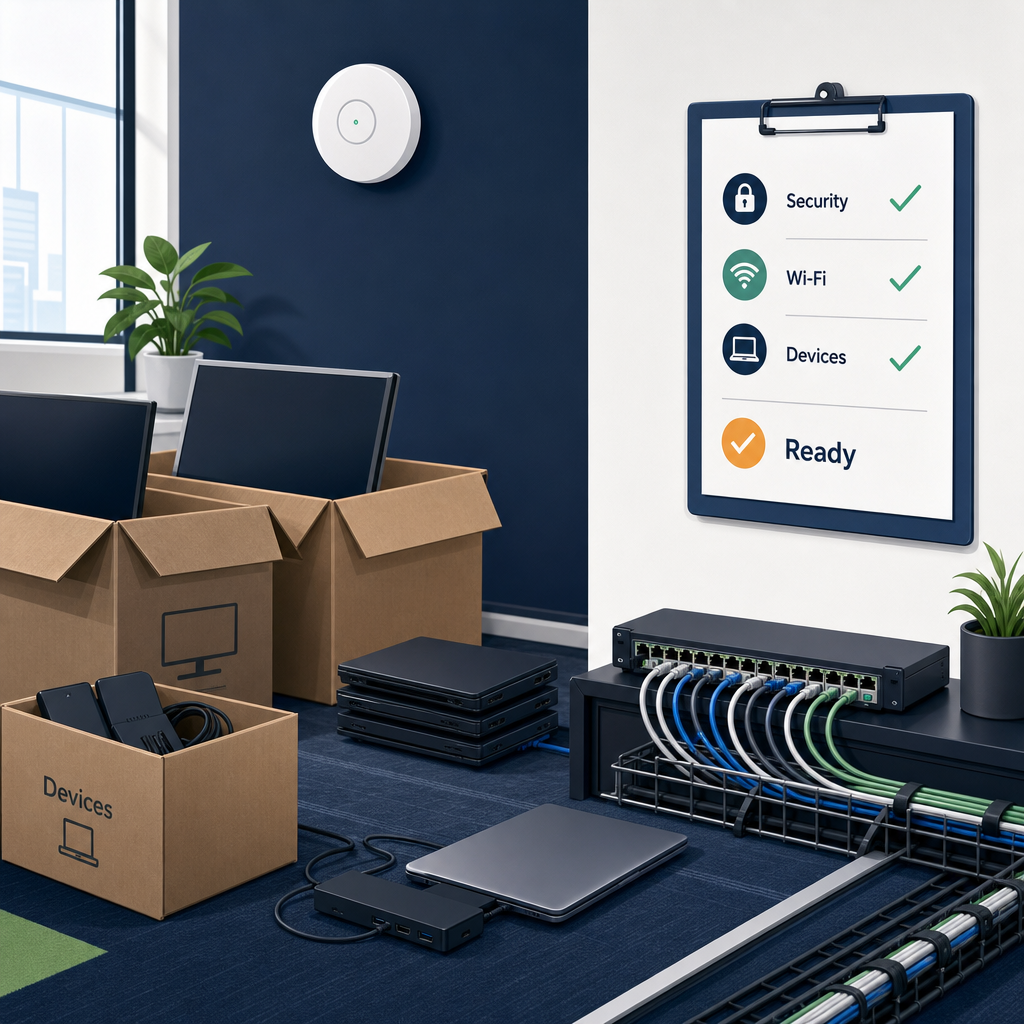 Office move day-one IT checklist LinkedIn asset